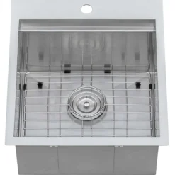 Ruvati 21 x 20 inch Outdoor Workstation Sink T-316 Marine Grade Topmount Stainless Steel BBQ, RVQ5221