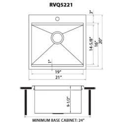 Ruvati 21 x 20 inch Outdoor Workstation Sink T-316 Marine Grade Topmount Stainless Steel BBQ, RVQ5221