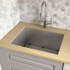 Ruvati 24" x 18" x 13" Deep Laundry Utility Sink Undermount 16 Gauge Stainless Steel, RVU6124