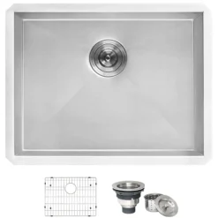 Ruvati 24" x 18" x 13" Deep Laundry Utility Sink Undermount 16 Gauge Stainless Steel, RVU6124