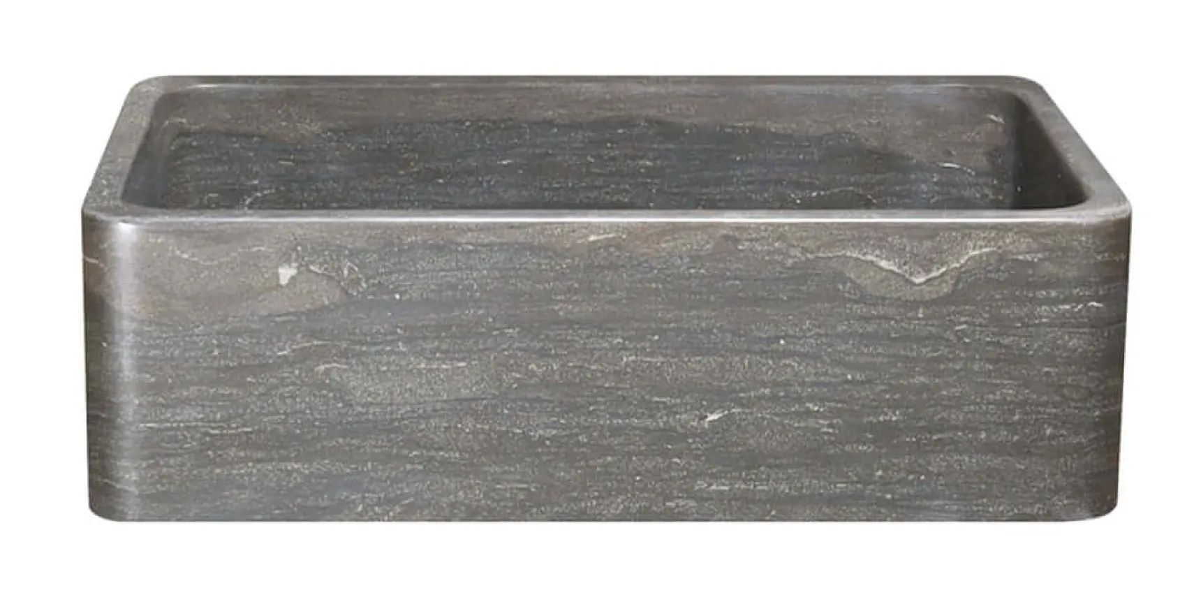 33" Smoke Brown Limestone Farmhouse Kitchen Sink, Single Bowl, Reversible, KF332010SB-NLP-BLN