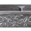 36" Smoke Brown Limestone Farmhouse Kitchen Sink, Floral Carving Front, 60/40 Double Bowl, KF362010DB-F2-6040-BLN