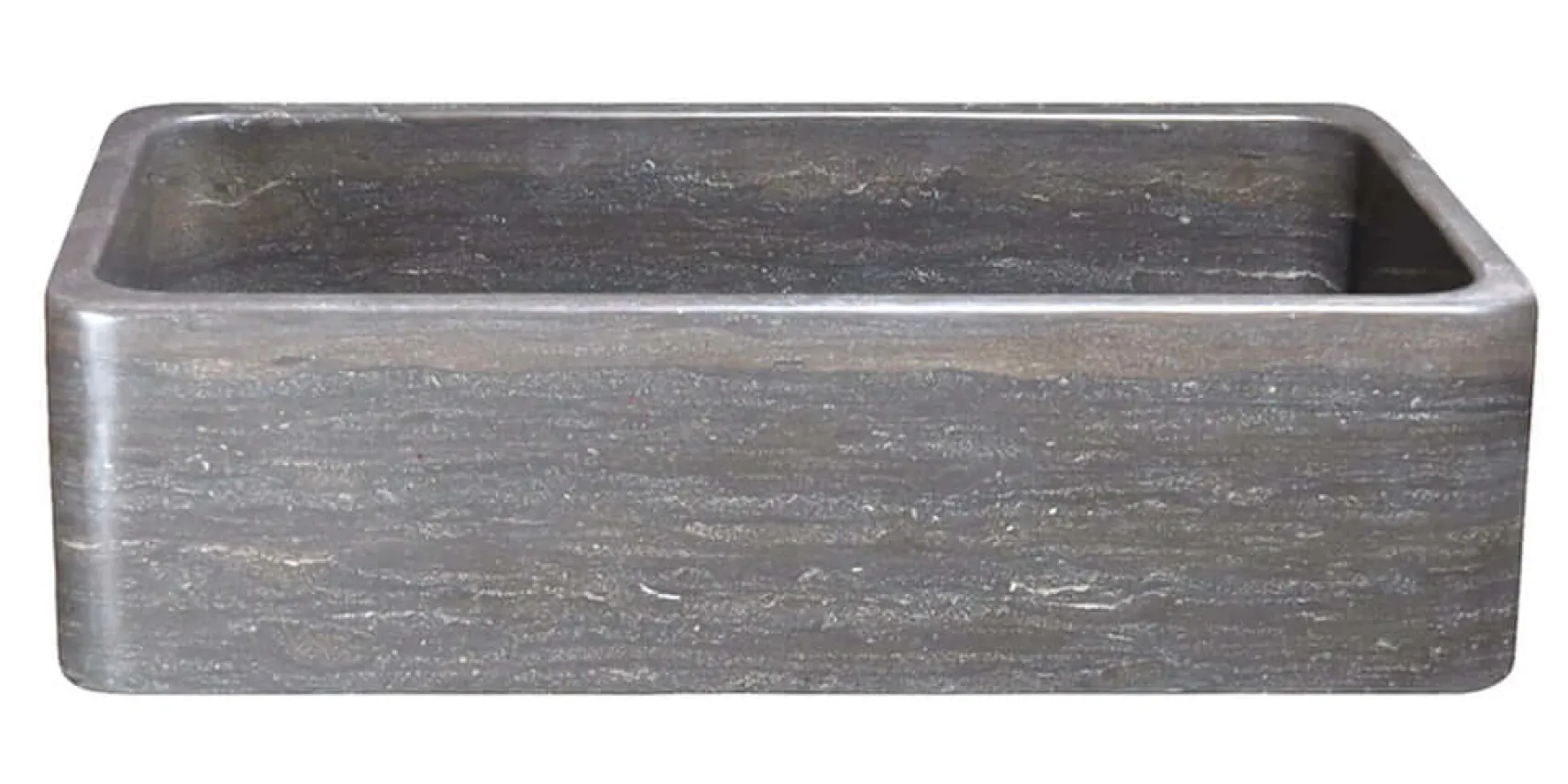 36" Smoke Brown Limestone Farmhouse Kitchen Sink, Single Bowl, Reversible, KF362010SB-NLP-BLN