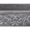 36" Smoke Brown Limestone Farmhouse Kitchen Sink, Floral Carving Front, Single Bowl, KF362010SB-F2-BLN