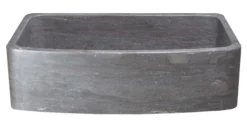 36" Smoke Brown Limestone Farmhouse Kitchen Sink, Curved Front, Single Bowl, Reversible, KFCF362210SB-NLP-BLN