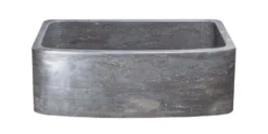 30" Smoke Brown Limestone Farmhouse Kitchen Sink, Curved Front, Single Bowl, Reversible, KFCF302210SB-NLP-BLN