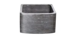 17" Smoke Brown Limestone Farmhouse Kitchen Sink, Curved Front, Reversible, KFCF171810-BLN