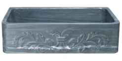 36" Soapstone Farmhouse Sink, Design Apron Front, Charcoal Marquina, KF362010SB-F2-CMS