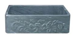 33" Soapstone Farmhouse Sink, Design Apron Front, Charcoal Marquina, KF332010SB-F2-CMS