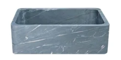 30" Soapstone Farmhouse Sink, Smooth Reversible Apron Front, Charcoal Marquina, KF302010SB-NLP-CMS