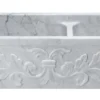 36" Stone 60/40 Double Bowl Farmhouse Sink, Design Apron Front, Carrara Marble, White, KF362010DB-F2-6040-CW