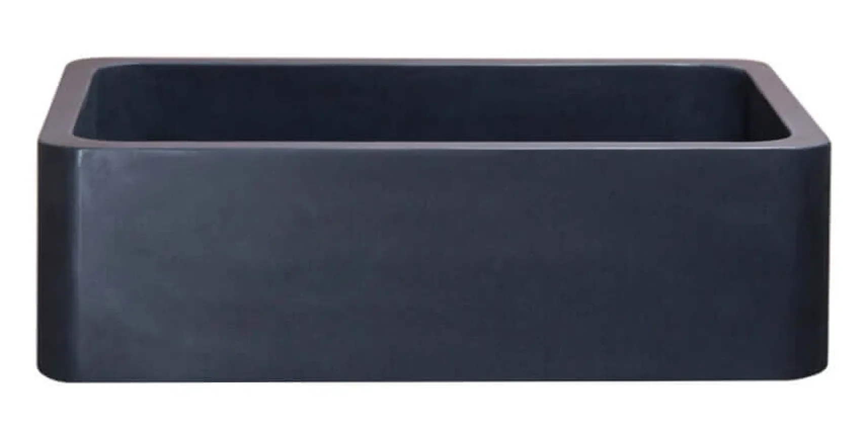 36" Stone Farmhouse Kitchen Sink, Smooth Reversible Apron Front, Black Lava, Black, KF362010SB-NLP-BL