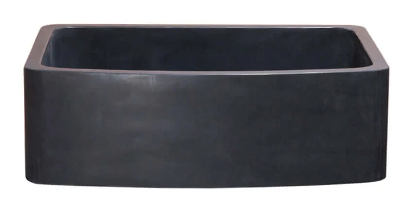 33" Stone Farmhouse Kitchen Sink, Curved Reversible Apron Front, Black Lava, Black, KFCF332210SB-NLP-BL