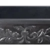36" Stone Farmhouse Kitchen Sink, Floral Carving Apron Front, Black Granite, Black, KF362010SB-F2-BK