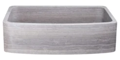 36" Stone Farmhouse Kitchen Sink, Curved Reversible Apron Front, Stratus Marble, Gray, KFCF362210SB-NLP-STDM