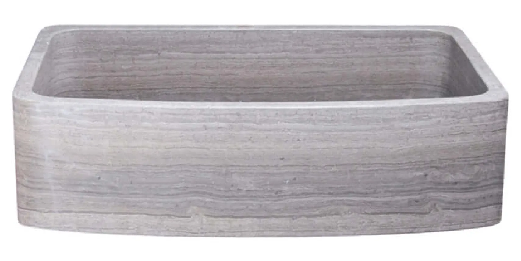 36" Stone Farmhouse Kitchen Sink, Curved Reversible Apron Front, Stratus Marble, Gray, KFCF362210SB-NLP-STDM