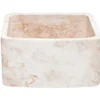 17" Stone Farmhouse Kitchen Sink, Curved Reversible Apron Front, Roma Travertine, Beige, KFCF171810-RT
