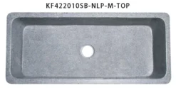 42" Stone Farmhouse Kitchen Sink, Smooth Reversible Apron Front, Mercury Granite, Gray, KF422010SB-NLP-M