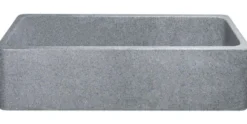 48" Stone Farmhouse Kitchen Sink, Smooth Reversible Apron Front, Mercury Granite, Gray, KF482210SB-NLP-M