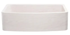 36" Stone Farmhouse Kitchen Sink, Smooth Reversible Curved Apron Front, Crema Lyon Limestone, Beige, KFCF362210SB-NLP-CL