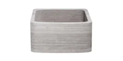 17" Stone Farmhouse Kitchen Sink, Curved Reversible Apron Front, Stratus Marble, Gray, KFCF171810-STDM