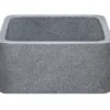 17" Stone Farmhouse Kitchen Sink, Smooth Reversible Apron Front, Mercury Granite, Gray, KF171710-M
