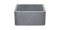 17" Stone Farmhouse Kitchen Sink, Smooth Reversible Apron Front, Mercury Granite, Gray, KF171710-M