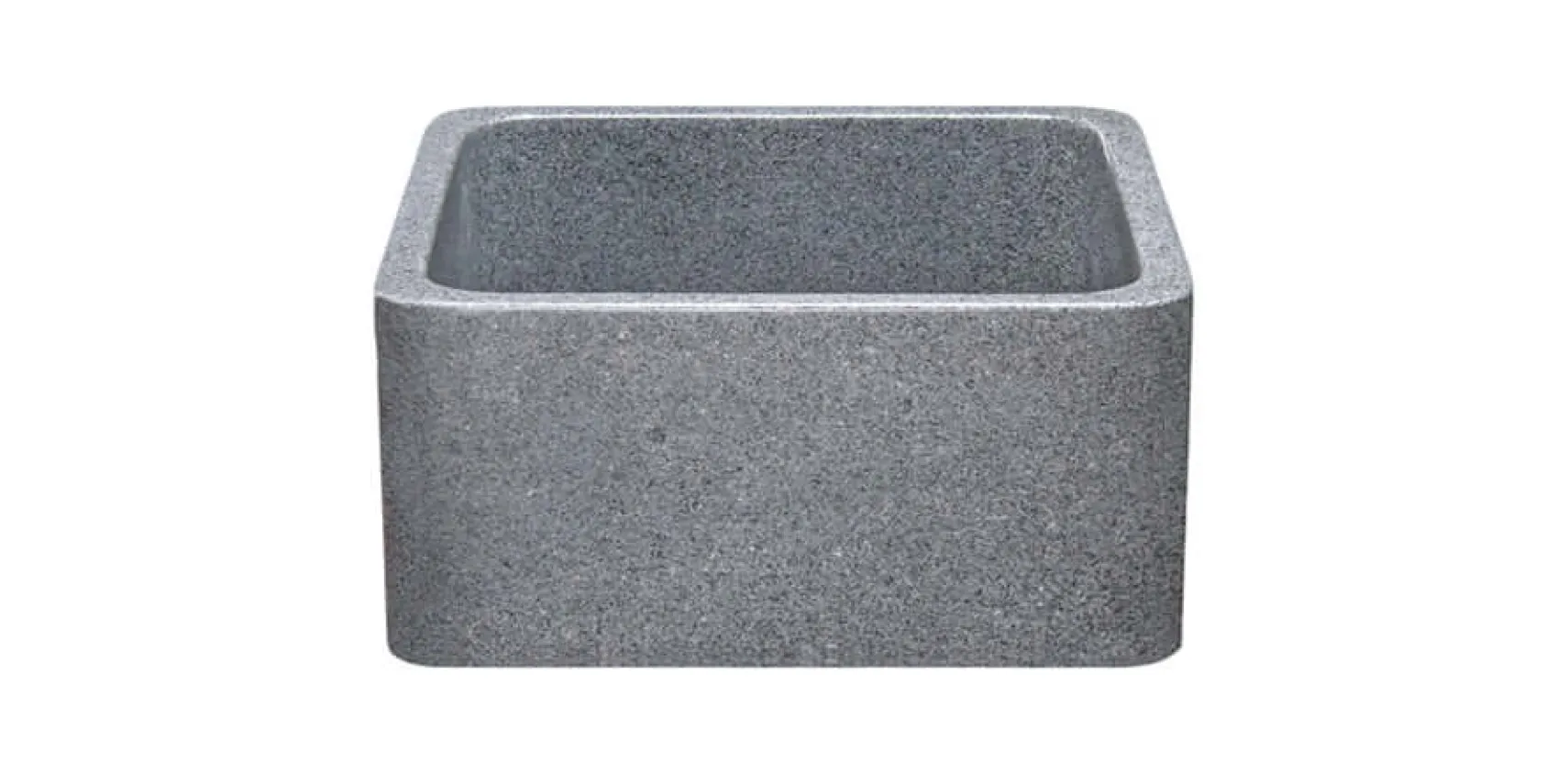 17" Stone Farmhouse Kitchen Sink, Smooth Reversible Apron Front, Mercury Granite, Gray, KF171710-M