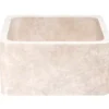 17" Stone Farmhouse Kitchen Sink, Smooth Reversible Apron Front, Roma Travertine, Beige, KF171710-RT