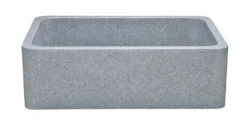 30" Stone Farmhouse Kitchen Sink, Smooth Reversible Apron Front, Mercury Granite, Gray, KF302010SB-NLP-M