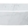 33" Stone Farmhouse Kitchen Sink, Curved Reversible Apron Front, Carrara Marble, White, KFCF332210SB-NLP-CW