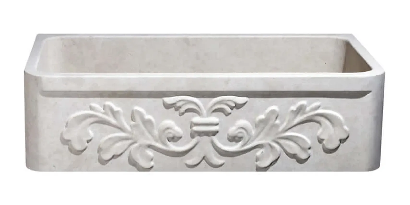 36" Stone Farmhouse Kitchen Sink, Design Apron Front, Cantera Beige Marble, KF362010SB-F2-CB