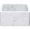 17" Stone Farmhouse Kitchen Sink, Smooth Reversible Apron Front, Carrara Marble, White, KF171710-CW