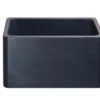 17" Stone Farmhouse Kitchen Sink, Smooth Reversible Apron Front, Black Lava, Black, KF171710-BL