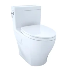 TOTO Aimes WASHLET+ One-Piece Elongated 1.28 GPF Universal Height Skirted Toilet with CEFIONTECT, Sedona Beige, Vitreous China, MS626124CEFG#12