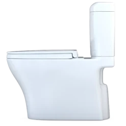 TOTO Aquia IV Cube Two-Piece Elongated Dual Flush 1.28 and 0.9 GPF Universal Height Toilet with CEFIONTECT, WASHLET+ Ready, Cotton White, Vitreous China, MS436124CEMFGN#01