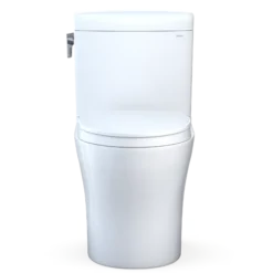 TOTO Aquia IV Cube Two-Piece Elongated Dual Flush 1.28 and 0.9 GPF Universal Height Toilet with CEFIONTECT, WASHLET+ Ready, Cotton White, Vitreous China, MS436124CEMFGN#01
