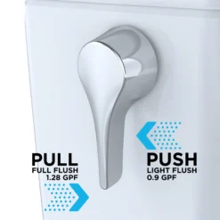 TOTO Aquia IV Cube Two-Piece Elongated Dual Flush 1.28 and 0.9 GPF Universal Height Toilet with CEFIONTECT, WASHLET+ Ready, Cotton White, Vitreous China, MS436124CEMFGN#01