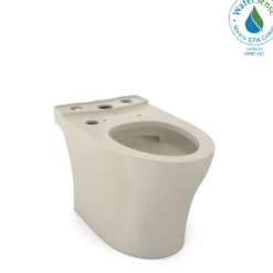 TOTO Aquia IV Elongated Universal Height Skirted Toilet Bowl with CEFIONTECT, WASHLET+ Ready, Bone, Vitreous China, CT446CEFGNT40#03