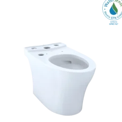 TOTO Aquia IV Elongated Universal Height Skirted Toilet Bowl with CEFIONTECT, WASHLET+ Ready, Cotton White, Vitreous China, CT446CEFGNT40#01