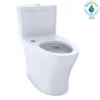 TOTO Aquia IV One-Piece Elongated Dual Flush 1.28 and 0.9 GPF WASHLET+ and Auto Flush Ready Toilet with CEFIONTECT, Cotton White, Vitreous China, CST646CEMFGNAT40#01