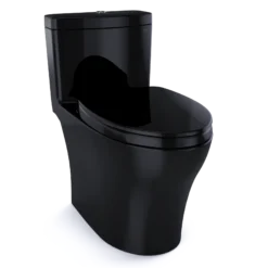 TOTO Aquia IV One-Piece Elongated Dual Flush 1.28 and 0.9 GPF Universal Height, WASHLET+ Ready Toilet, Ebony- Vitreous China, MS646124CEMFN#51