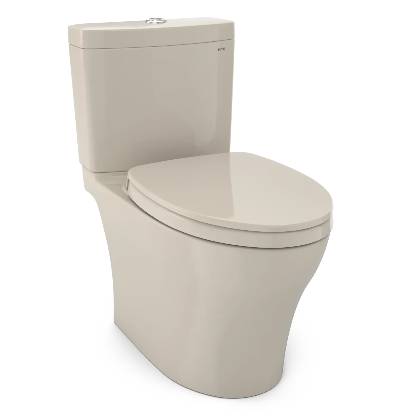 TOTO Aquia IV Two-Piece Elongated Dual Flush 1.28 and 0.9 GPF Universal Height Toilet with CEFIONTECT, WASHLET+ Ready, Bone, Vitreous China, MS446124CEMFGN#03