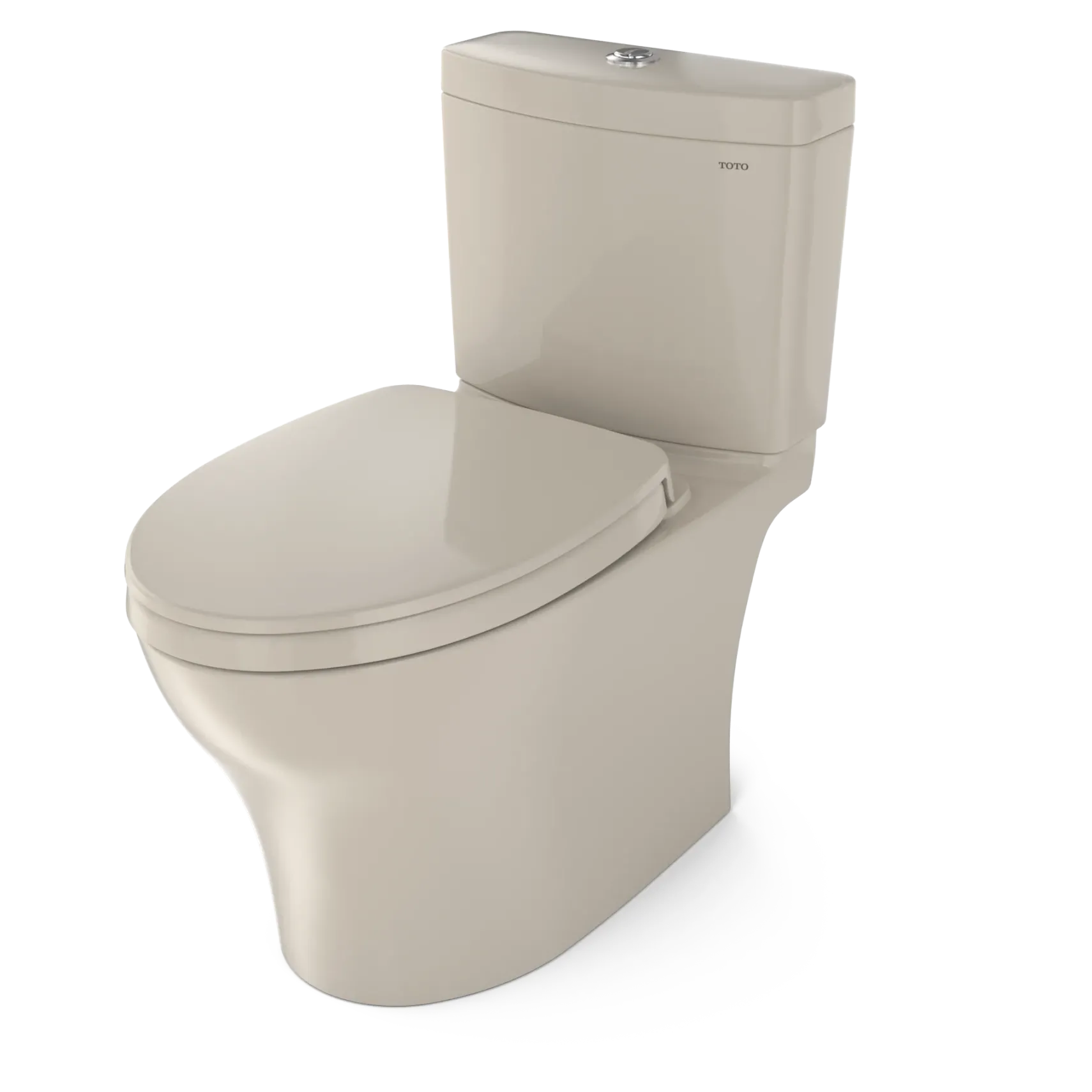 TOTO Aquia IV Two-Piece Elongated Dual Flush 1.28 and 0.9 GPF Universal Height Toilet with CEFIONTECT, WASHLET+ Ready, Bone, Vitreous China, MS446124CEMFGN#03
