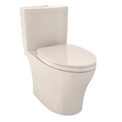 TOTO Aquia IV Two-Piece Elongated Dual Flush 1.28 and 0.9 GPF Universal Height Toilet with CEFIONTECT, WASHLET+ Ready, Sedona Beige, Vitreous China, MS446124CEMFGN#12