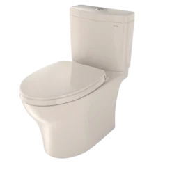 TOTO Aquia IV Two-Piece Elongated Dual Flush 1.28 and 0.9 GPF Universal Height Toilet with CEFIONTECT, WASHLET+ Ready, Sedona Beige, Vitreous China, MS446124CEMFGN#12