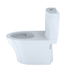 TOTO Aquia IV Two-Piece Elongated Dual Flush 1.28 and 0.9 GPF Skirted Toilet with CEFIONTECT, Cotton White, Vitreous China, CST446CEMGN#01