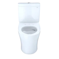 TOTO Aquia IV Two-Piece Elongated Dual Flush 1.28 and 0.9 GPF Skirted Toilet with CEFIONTECT, Cotton White, Vitreous China, CST446CEMGN#01