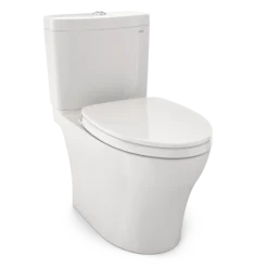 TOTO Aquia IV Two-Piece Elongated Dual Flush 1.28 and 0.9 GPF Universal Height Toilet with CEFIONTECT, WASHLET+ Ready, Colonial White, Vitreous China, MS446124CEMFGN#11