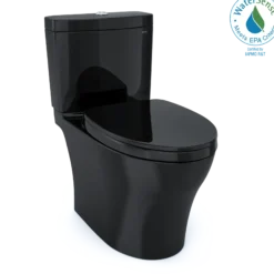 TOTO Aquia IV Two-Piece Elongated Dual Flush 1.28 and 0.9 GPF Universal Height Toilet, WASHLET+ Ready, Ebony, Vitreous China, MS446124CEMFN#51